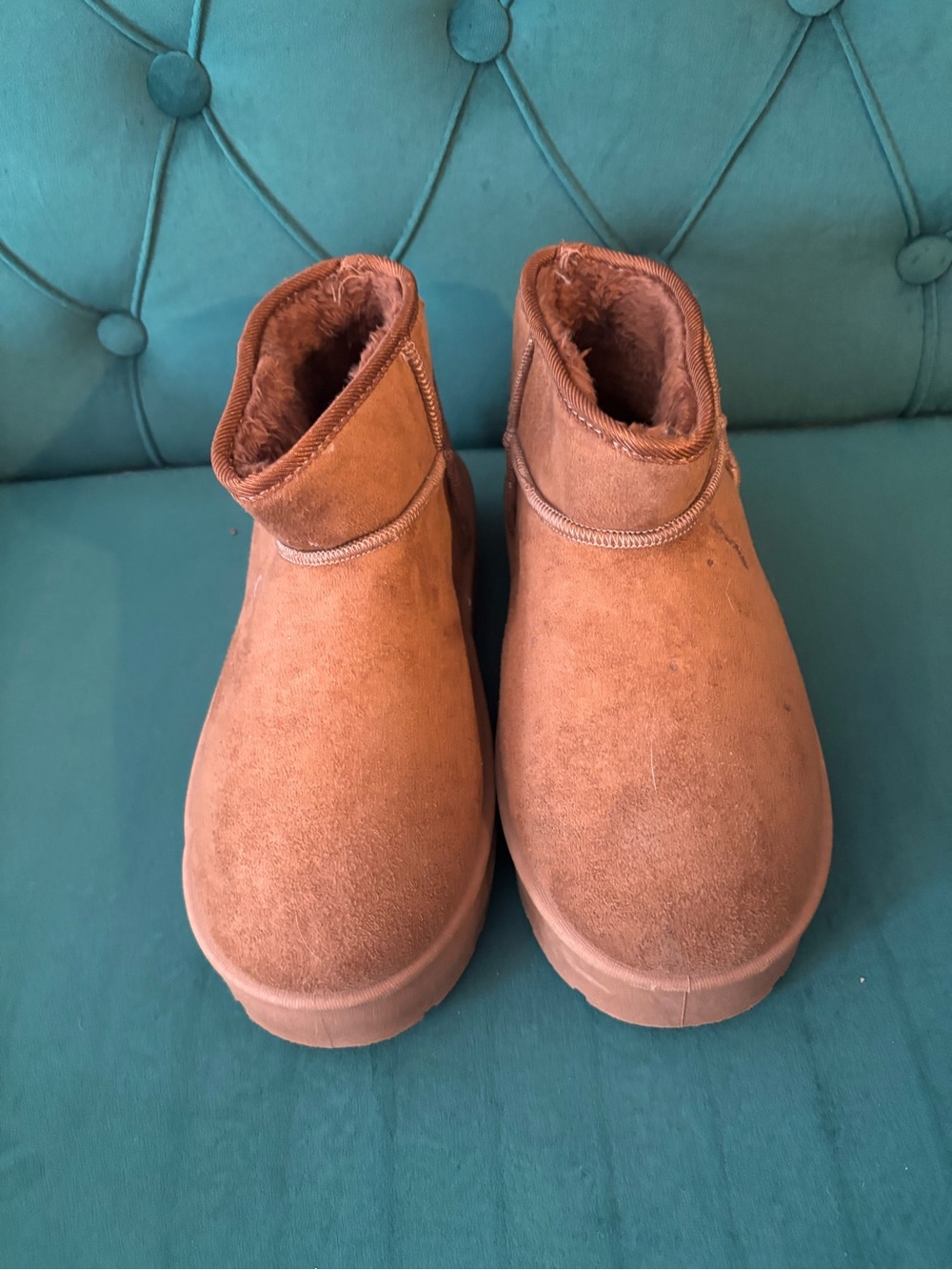 Streetwear Society Chestnut Brown Platform Ankle Boots